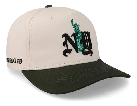 Gorra Overrated New York  Estatua De La Libertad Beige Unit