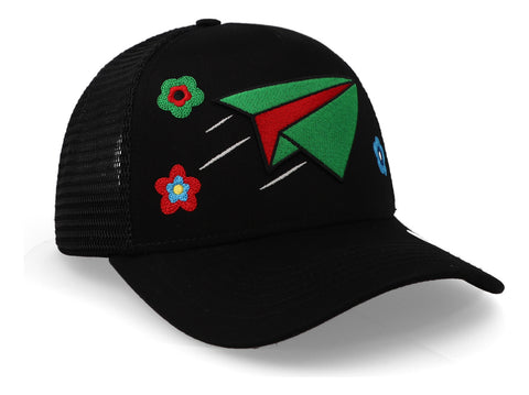 Gorra Problematic Chiquete Paperplane Malla Negro
