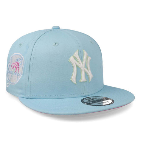 Gorra New Era 9 Fifty MLB Pastel Patch Yankees Azul Cielo