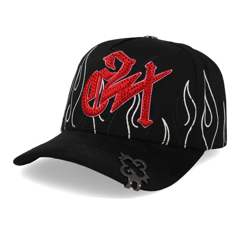 Gorra Clover Garments Calle 24 444 Flames Negra Unitalla
