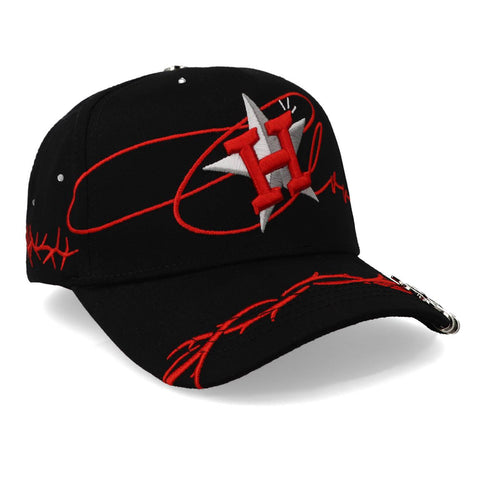 Gorra Clover Garments Houston Roja Negra Unitalla