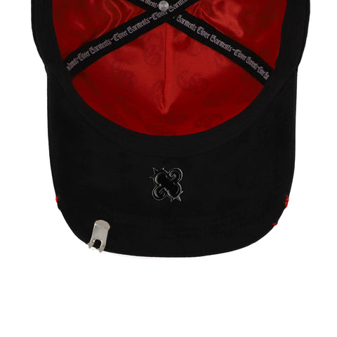 Gorra Clover Garments Houston Roja Negra Unitalla