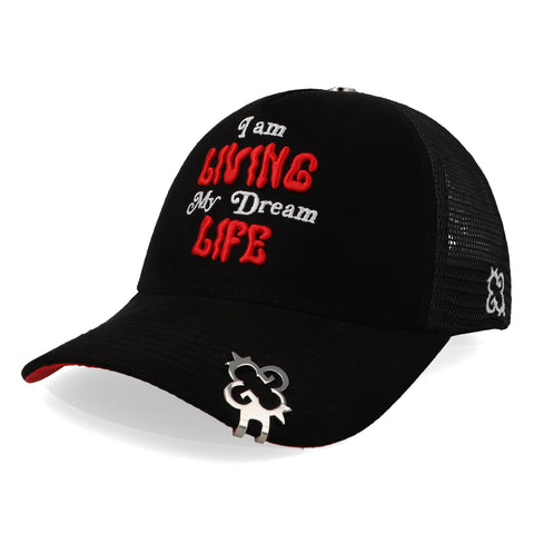 Gorra Clover Garments Living My Negro/Rojo Unitalla