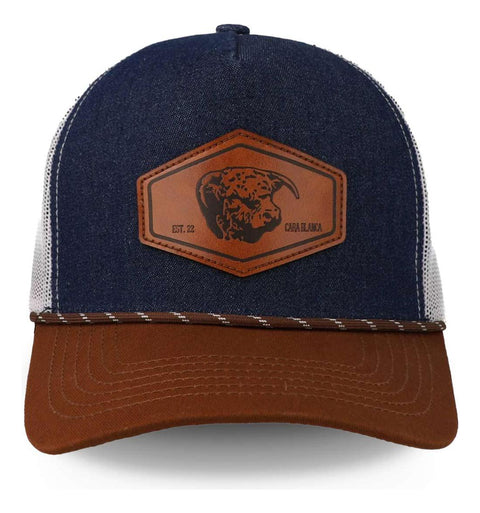 Gorra Cara Blanca Cb03 22 Chih Mex Parche Piel Trucker Mescl