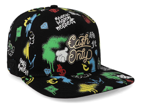 Gorra Cash Only New Full Print Snk Negro Unitalla