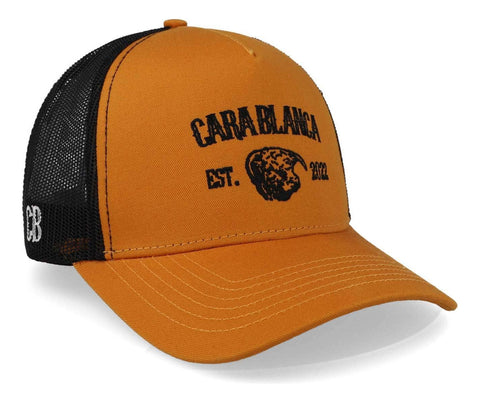 Gorra Cara Blanca Cb01 2022 Bordado Trucker Mostaza Unitalla