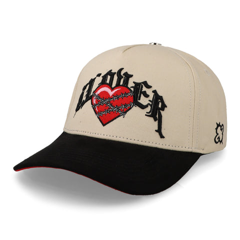 Gorra Clover Garments Red Heart Beige Ss24 Unitalla
