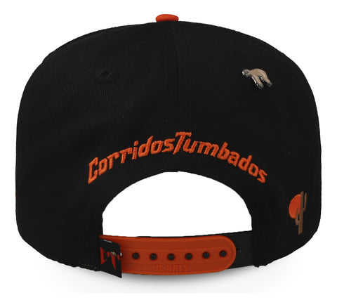 Gorra Jc Hats Corridos Tumbados Negro Con Naranja Unitalla