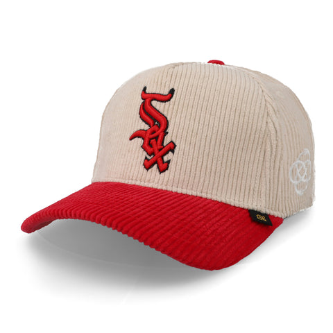 Gorra Reference Pana Bullsox Natural con Rojo