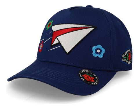 Gorra Problematic Chiquete Paperplane Snapback Azul Psa Azul