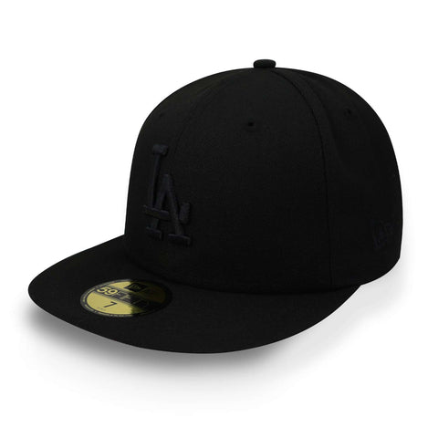 Gorra New Era 59 Fifty MLB Dodgers Negro Sobre Negro Cerrado