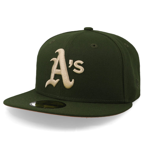 Gorra New Era 59 Fifty MLB Athletics Rifle Green Cerrado