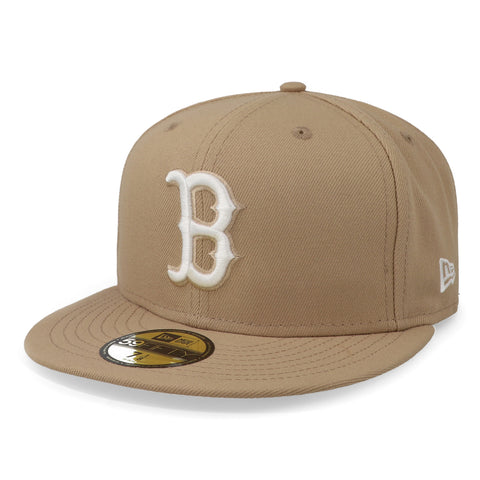 Gorra New Era 59 Fifty MLB Red Sox Core Camel Blanco