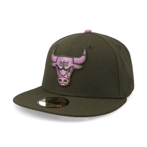 Gorra New Era 59Fifty NBA Bulls Lavender Field Verde Cerrada