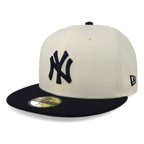 Gorra New Era 59 Fifty MLB Yankees Blanco/Azul Cerrado
