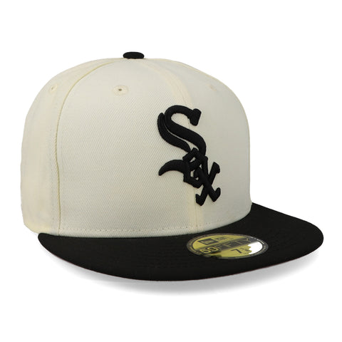 Gorra New Era 59 Fifty MLB White Sox Blanco/Negro Cerrado