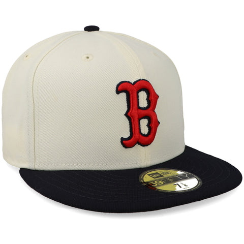 Gorra New Era 59 Fifty MLB Red Sox Blanco/Azul Cerrado