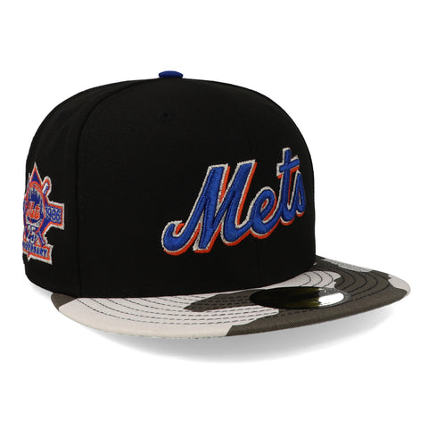 Gorra New Era 59 Fifty MLB Mets Metallic Camo Negro Cerrado