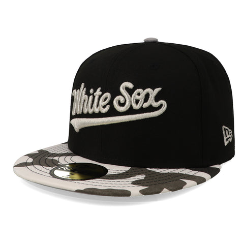 Gorra New Era 59 Fifty MLB White Sox Metallic Camo Negro