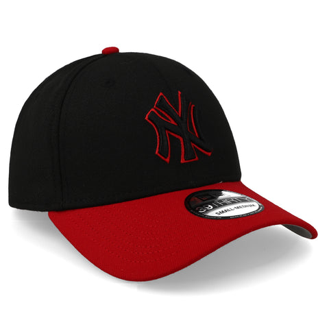 Gorra New Era 39 Thirty MLB Yankees SSNL Negro/Rojo Cerrada