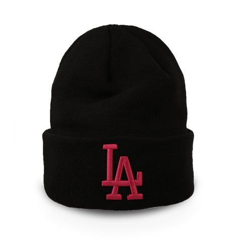 Beanie New Era League Essential Dodgers Negro/Rosa