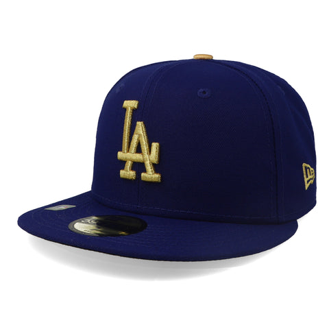 Gorra New Era 59 Fifty MLB Dodgers Gold 2025 Azul Cerrado