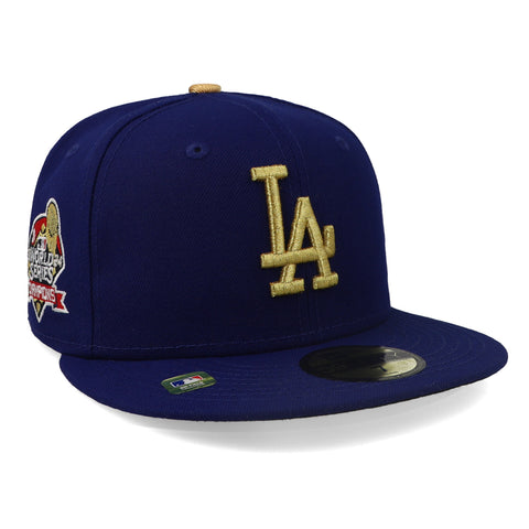 Gorra New Era 59 Fifty MLB Dodgers Gold 2025 Azul Cerrado