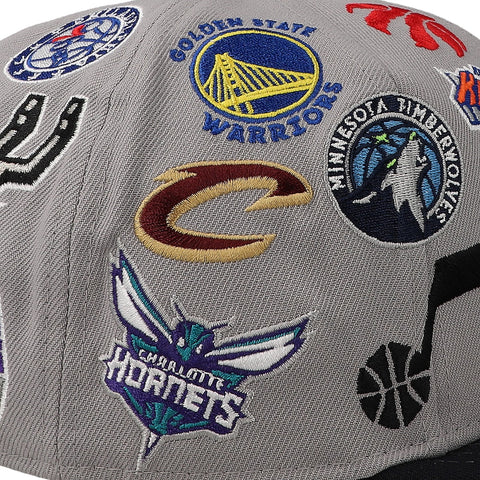Gorra New Era 9 Fifty NBA All Over Gris/Azul Internacional