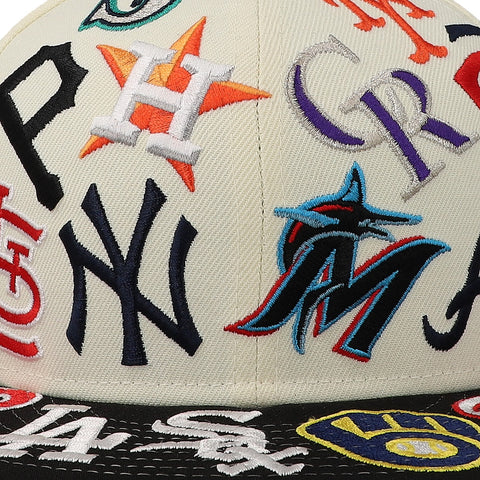 Gorra New Era 9 Fifty MLB All Over Cromo Negro Internacional Unitalla