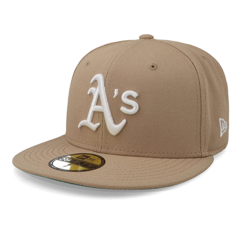 Gorra New Era 59 Fifty MLB Athletics Camel Blanco Cerrado