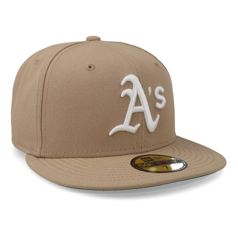 Gorra New Era 59 Fifty MLB Athletics Camel Blanco Cerrado