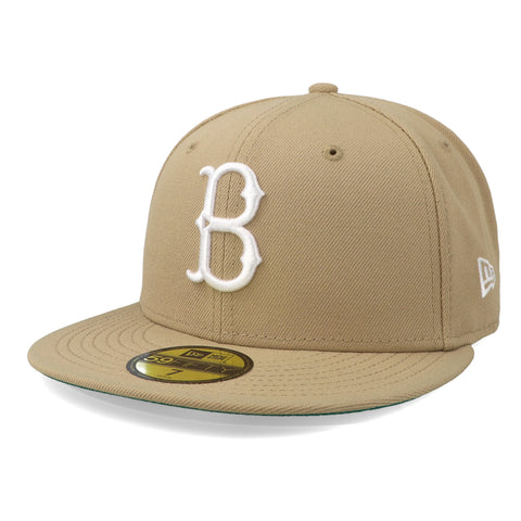Gorra New Era 59 Fifty MLB Dodgers Bkn Camel Blanco Cerrado
