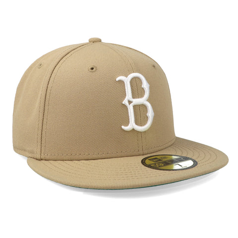 Gorra New Era 59 Fifty MLB Dodgers Bkn Camel Blanco Cerrado