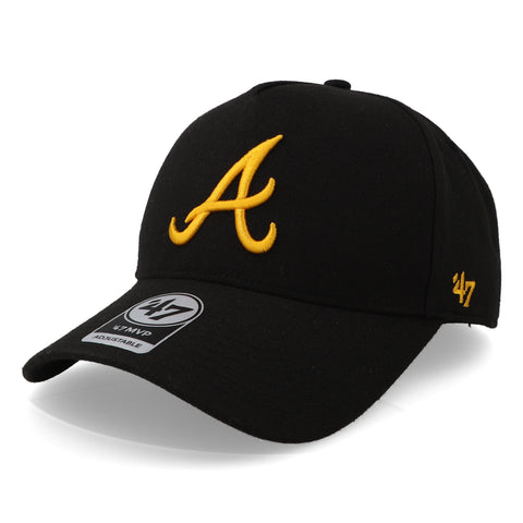 Gorra '47 MLB Braves Sure Shot MVP Negro/Amarillo Unitalla