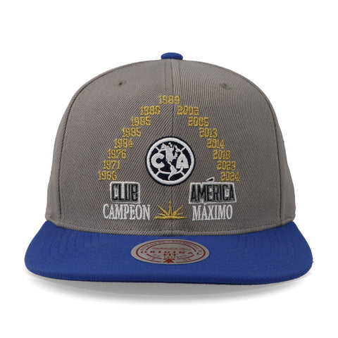 Gorra Mitchell & Ness Liga MX América Campeón Gris/Azul