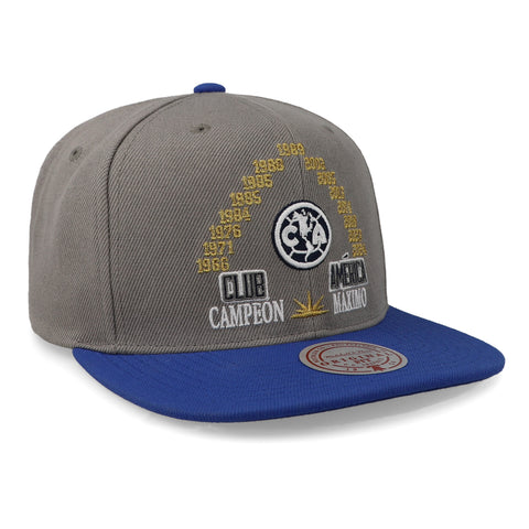 Gorra Mitchell & Ness Liga MX América Campeón Gris/Azul