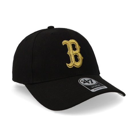 Gorra '47 MLB Red Sox Metallic MVP Negro Unitalla