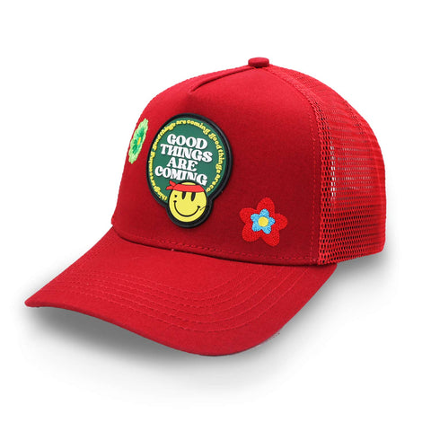 Gorra Problematic Chiquete Good Things Trucker Rojo Unitalla