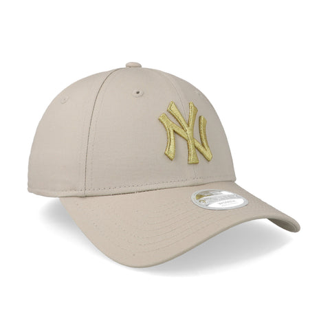 Gorra New Era 9 Forty MLB Yankees Wmns Metallic Logo Beige Unitalla
