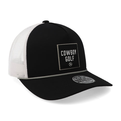 Gorra Hooey Cowboy 5 Panel Trucker Square Patch Negro Uni