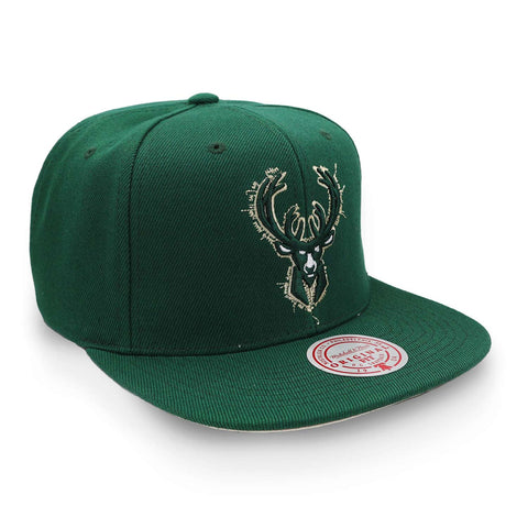 Gorra Mitchell & Ness NBA Embroidery Glitch Bucks Verde Uni