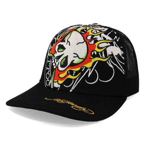 Gorra Ed Hardy Embroider Ed Fire Skull Unitalla