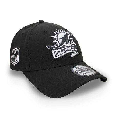 Gorra New Era 39 Thirty NFL Dolphins Sideline Negro Cerrada