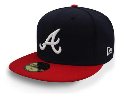 Gorra New Era 59 Fifty MLB Braves Home Ac Azul/Rojo Cerrada