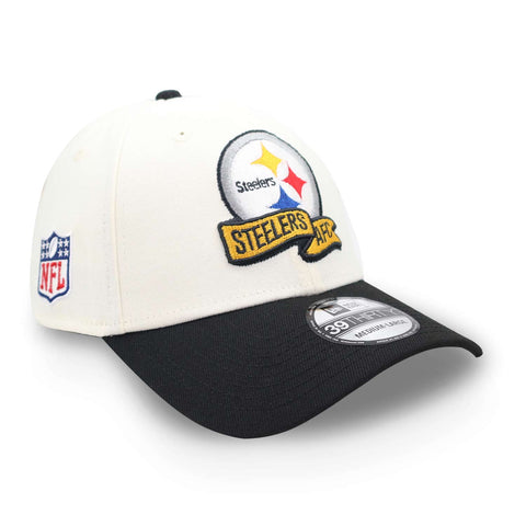Gorra New Era 39 Thirty NFL Steelers Sideline Beige Cerrada