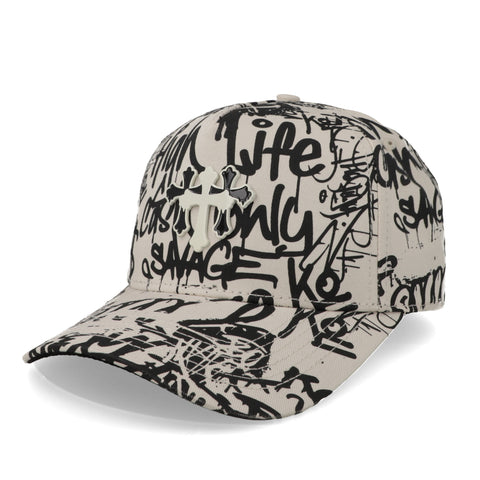 Gorra Cash Only Cross Graffiti Curve 1042 Blanco Unitalla