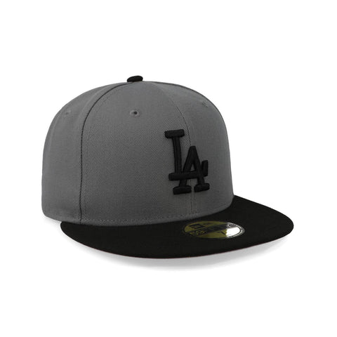 Gorra New Era 59 Fifty MLB Dodgers Basic Gris Oscuro Cerrada