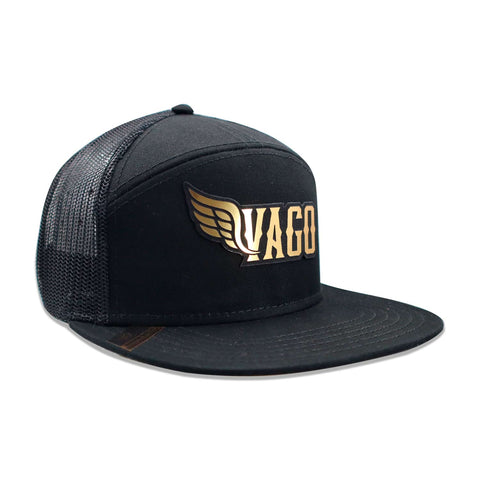 Gorra Vago Snapback Classic Gold 7 Paneles Negro Unitalla