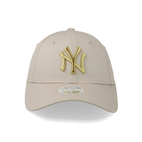 Gorra New Era 9 Forty MLB Yankees Wmns Metallic Logo Beige Unitalla