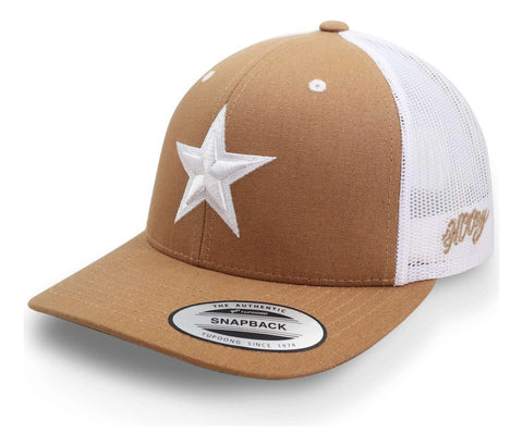 Gorra Hooey Snapback White Logo Trucker Caqui Cerrada